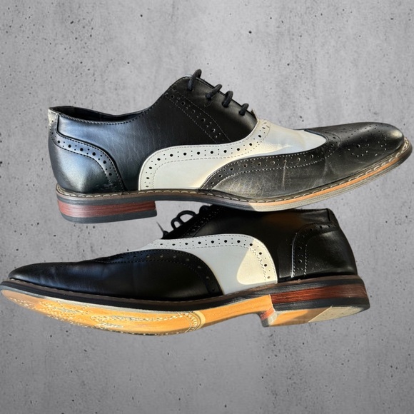 Parrazo “Wooden” Two Tone Wingtip Oxfords Perforated Lace Up Dress Shoes 9.5 main image 11